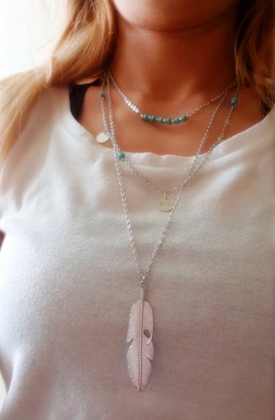 3fold necklace-silver-fether